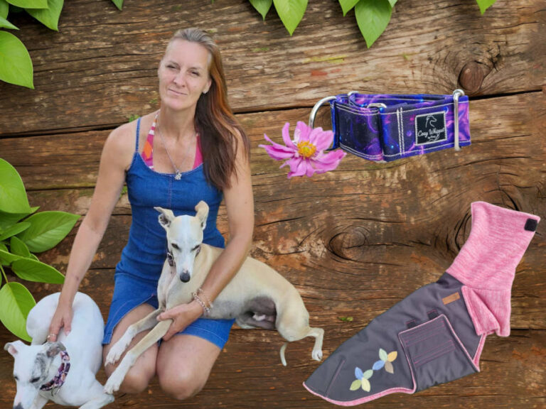 Tina Gradišar s psom, ovratnica Cosy Whippet